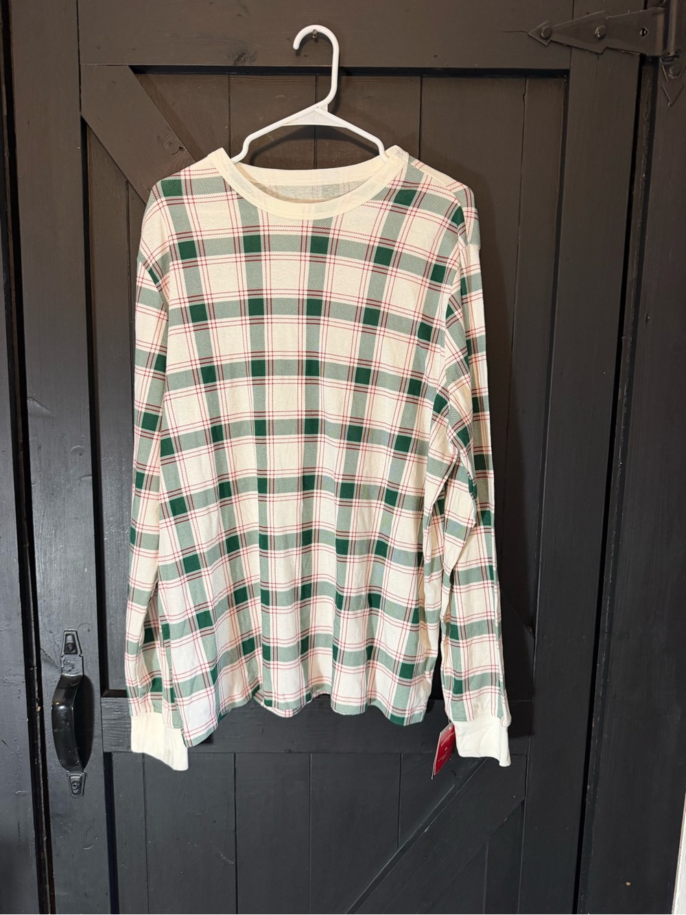 Wondershop Cream, Green & Red Plaid Long Sleeve Shirt